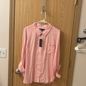 Tommy Hilfiger Light Pink Long-Sleeve Button-Down Shirt